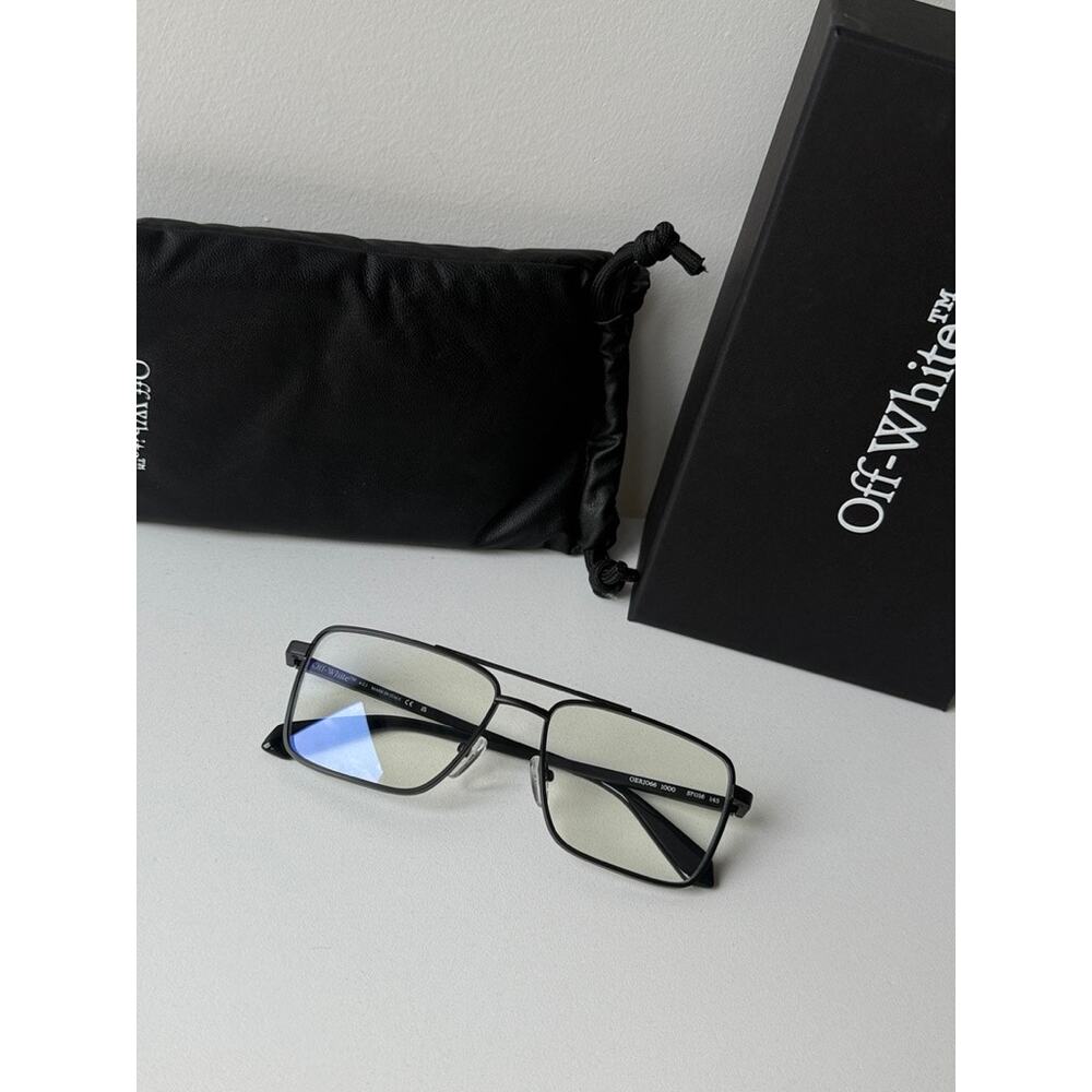 NEW Off White Opt Style 66 Bluelight Black Metal Frames - Picture 6 of 6